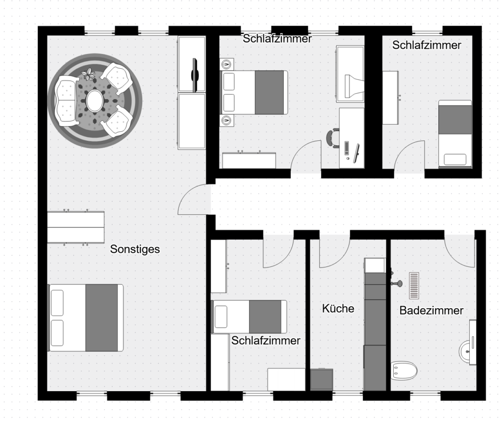 Grundriss der Ferienwohnung im EG